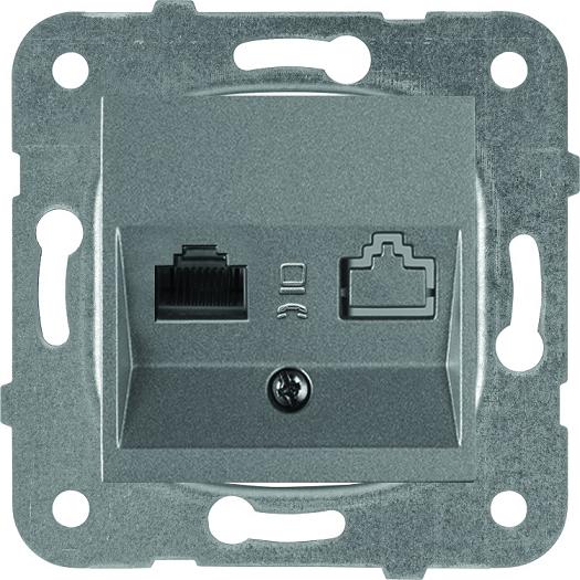 Priza internet RJ45, cat 5E, grafit, IP20, Panasonic Arkedia Slim/Karre ...