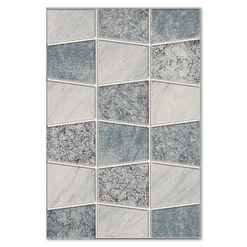 Covor sintetic Soho 5760-1-16811, 120x170cm, Gri/Albastru, Model modern