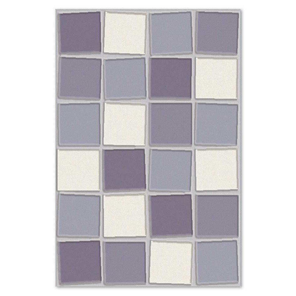 Covor sintetic Soho 1861-1-17944, 80x150cm, Alb/Mov, Model modern