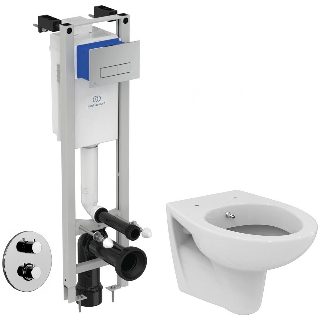 Toaleta cu bideu termostatat Ideal Standard Eurovit, Ideal Standard, Paffoni, capacitate 9 L, crom lucios