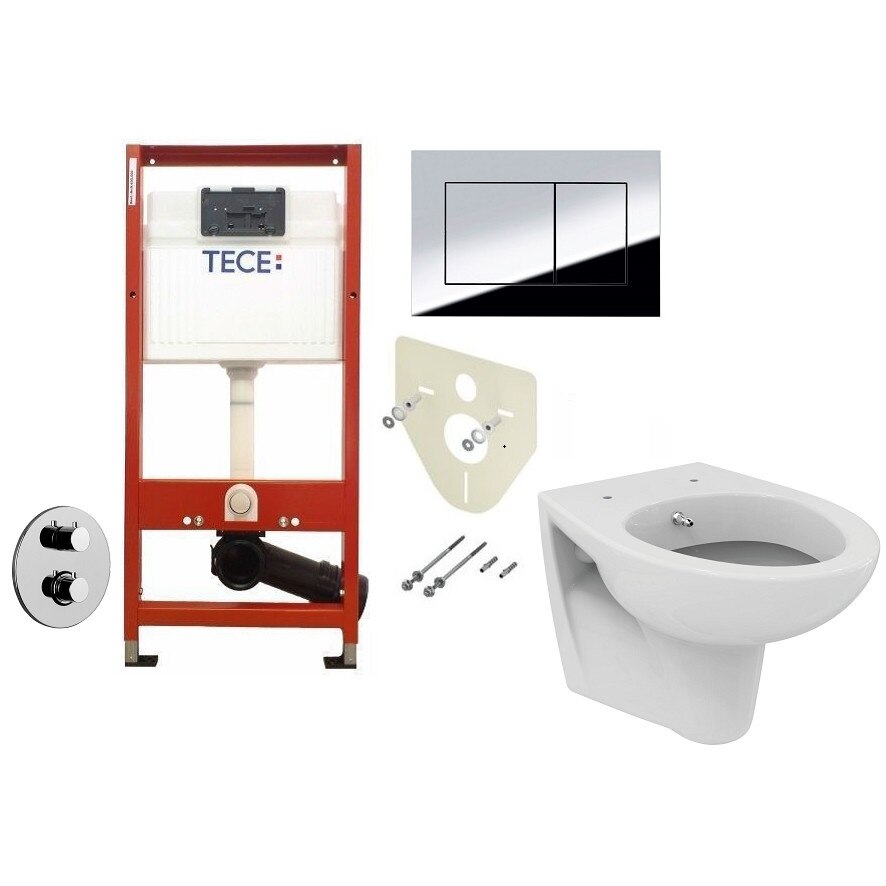 Toaleta cu bideu termostatat Ideal Standard Eurovit, Tece, Paffoni, capacitate 9 L, crom lucios