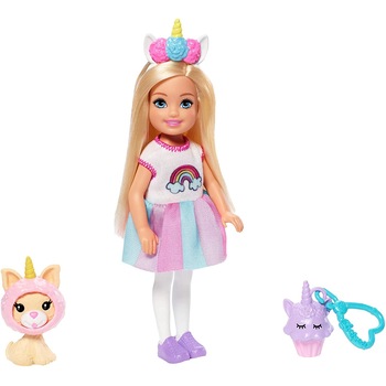 Papusa Barbie® Chelsea, printesa unicorn din regatul Dreamtopia, cu catelus si accesorii, 3 ani+ Papusa Barbie® Chelsea, printesa unicorn din regatul Dreamtopia, cu catelus si accesorii, 3 ani+