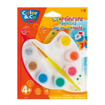 Paleta gel cu sclipici - 7x4 ml - Color&Co Paleta gel cu sclipici - 7x4 ml - Color&Co