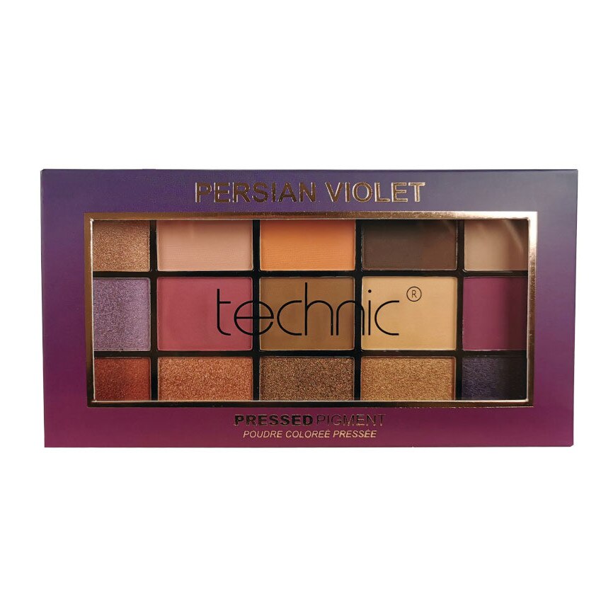 Paleta Profesionala de Farduri Technic 15 Pressed Pigment Palette, Persian Violet, 15 Culori, 30 g