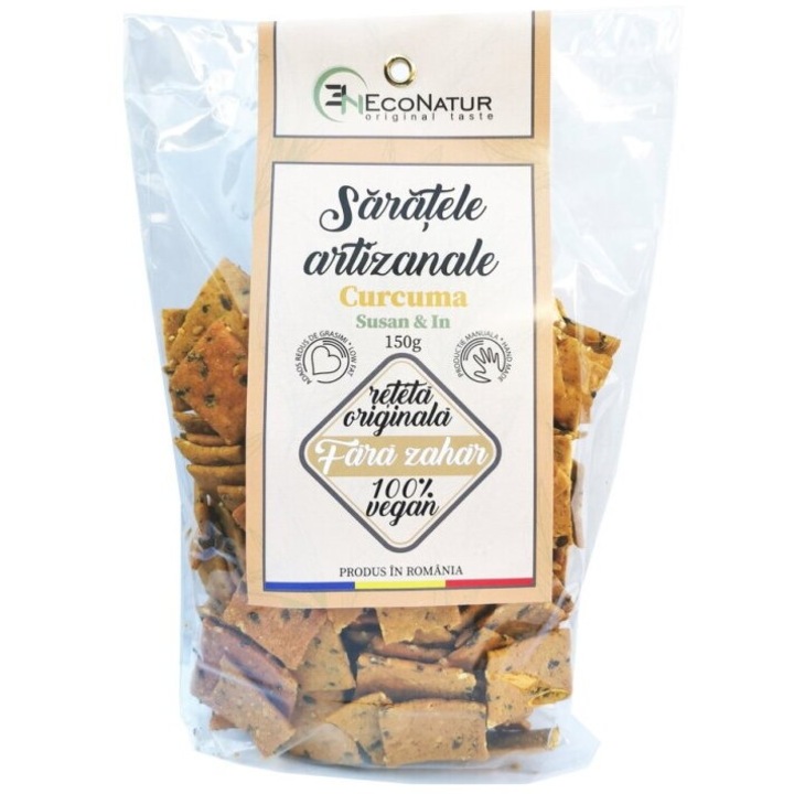 Saratele artizanale vegane, cu curcuma 150g Econatur