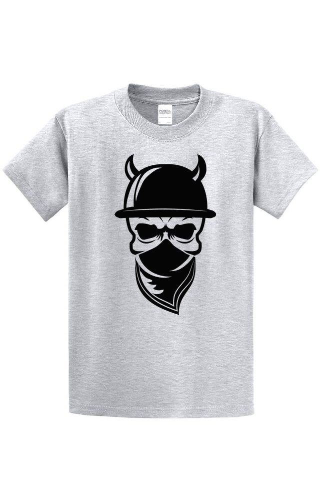Tricou moto Bikers Chopper Skull, gri, Gri