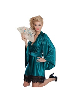 Kimono din satin, Jasmin, 410, Corai, S Kimono din satin, Jasmin, 410, Corai, S