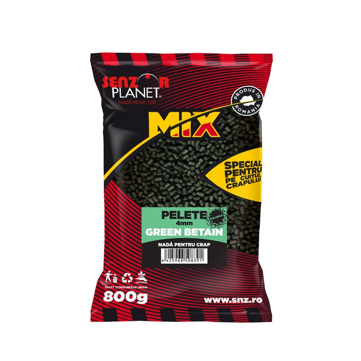 Pelete crap, Senzor Planet, Green Betain, 4 mm, 800 g