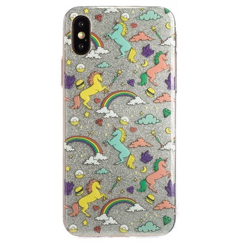 Husa Fashion iPhone X/XS, Glitter Unicorn Husa Fashion iPhone X/XS, Glitter Unicorn