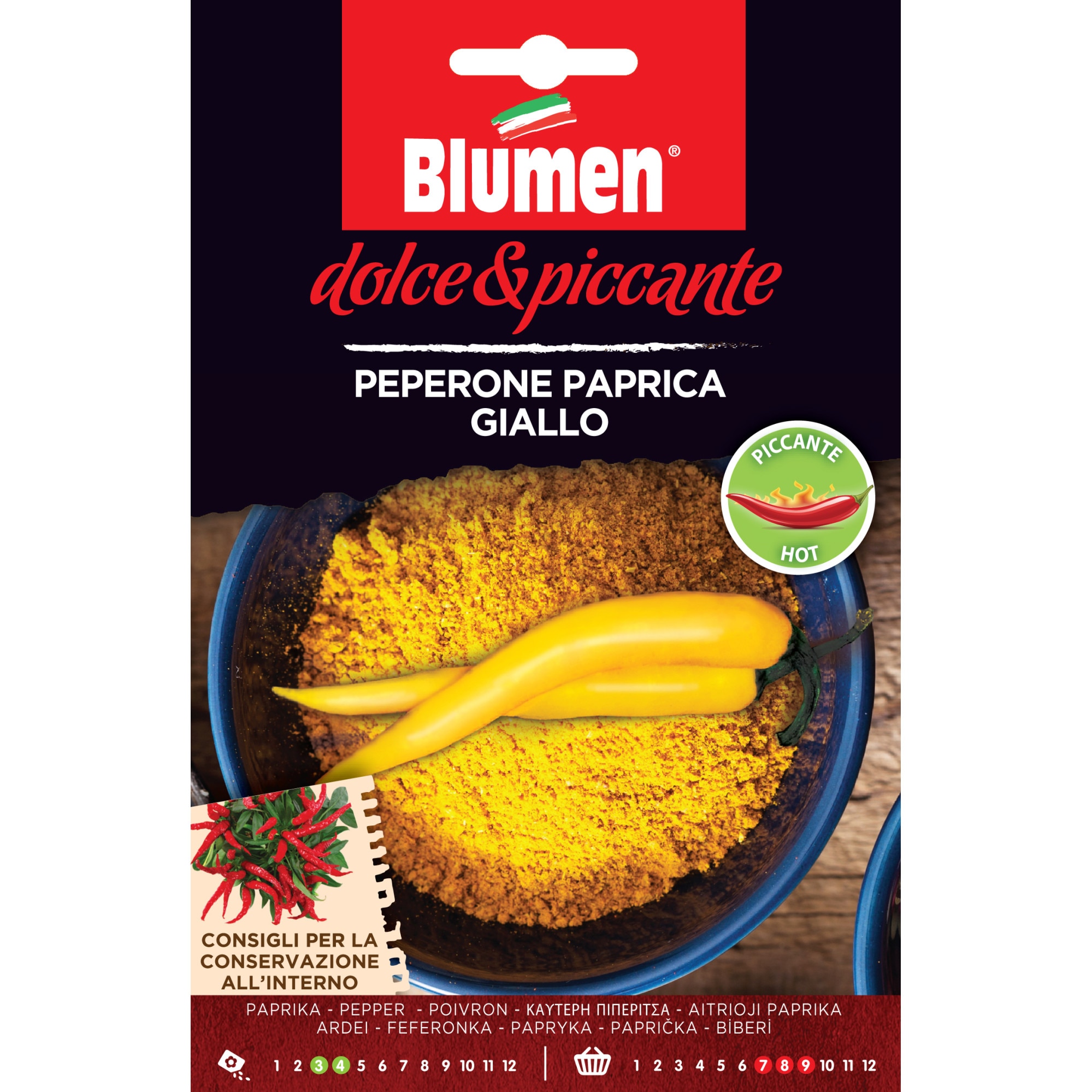 Seminte de ardei iuti premium Blumen, colectia Dolce e Piccante, soi Paprica Giallo