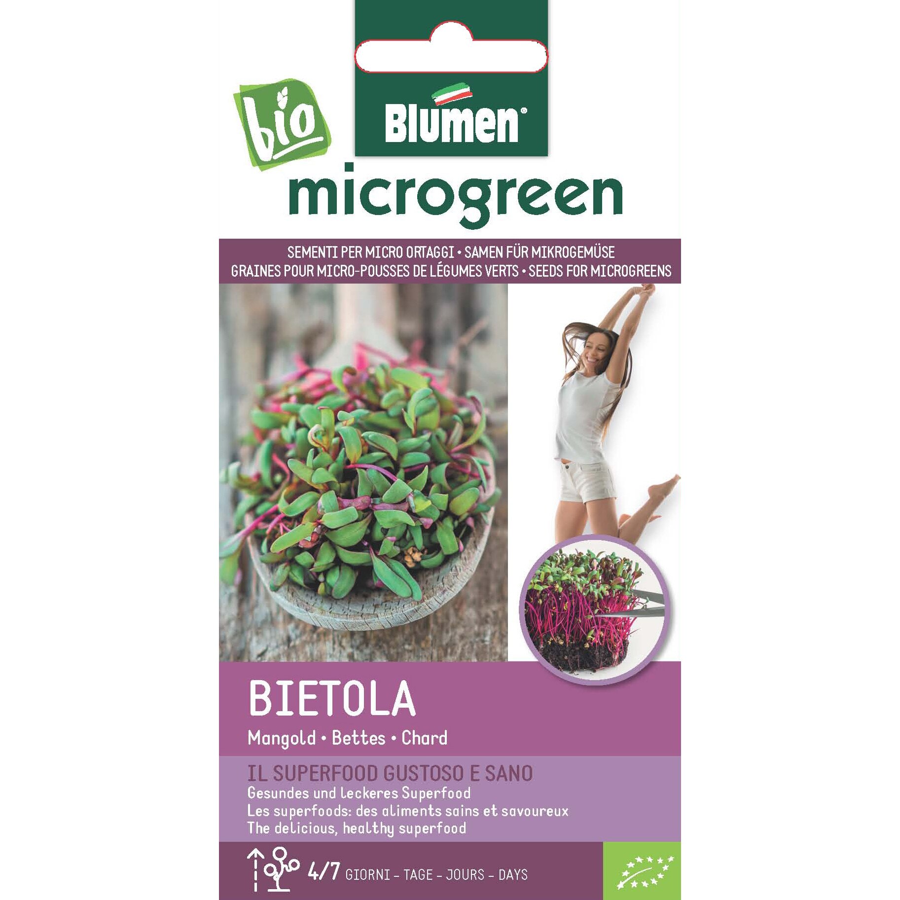 Seminte micro-plante pentru consum Microgreen BIO Blumen, soi Bietola - Mangold