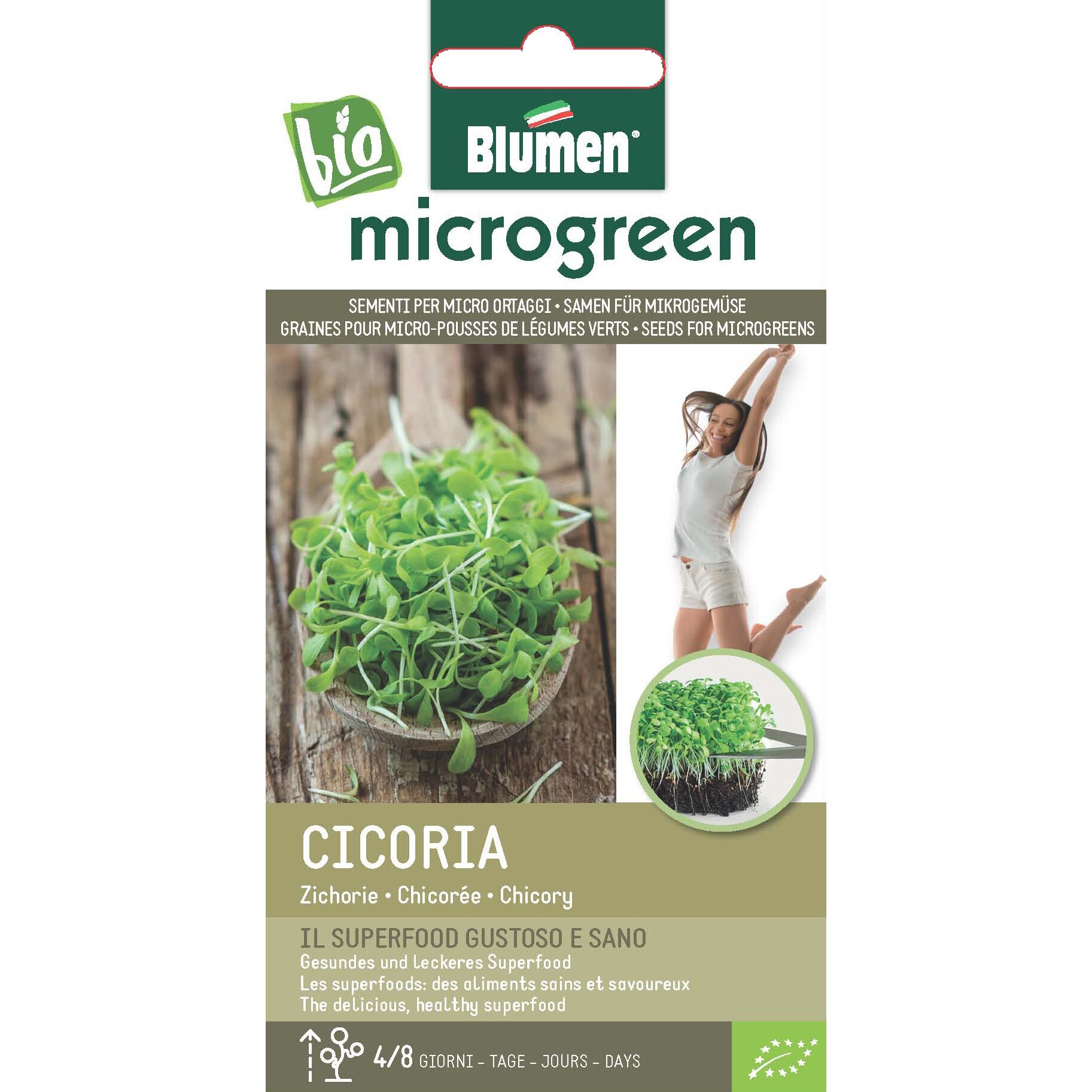 Seminte micro-plante pentru consum Microgreen BIO Blumen, soi Cicoria - Cicoare