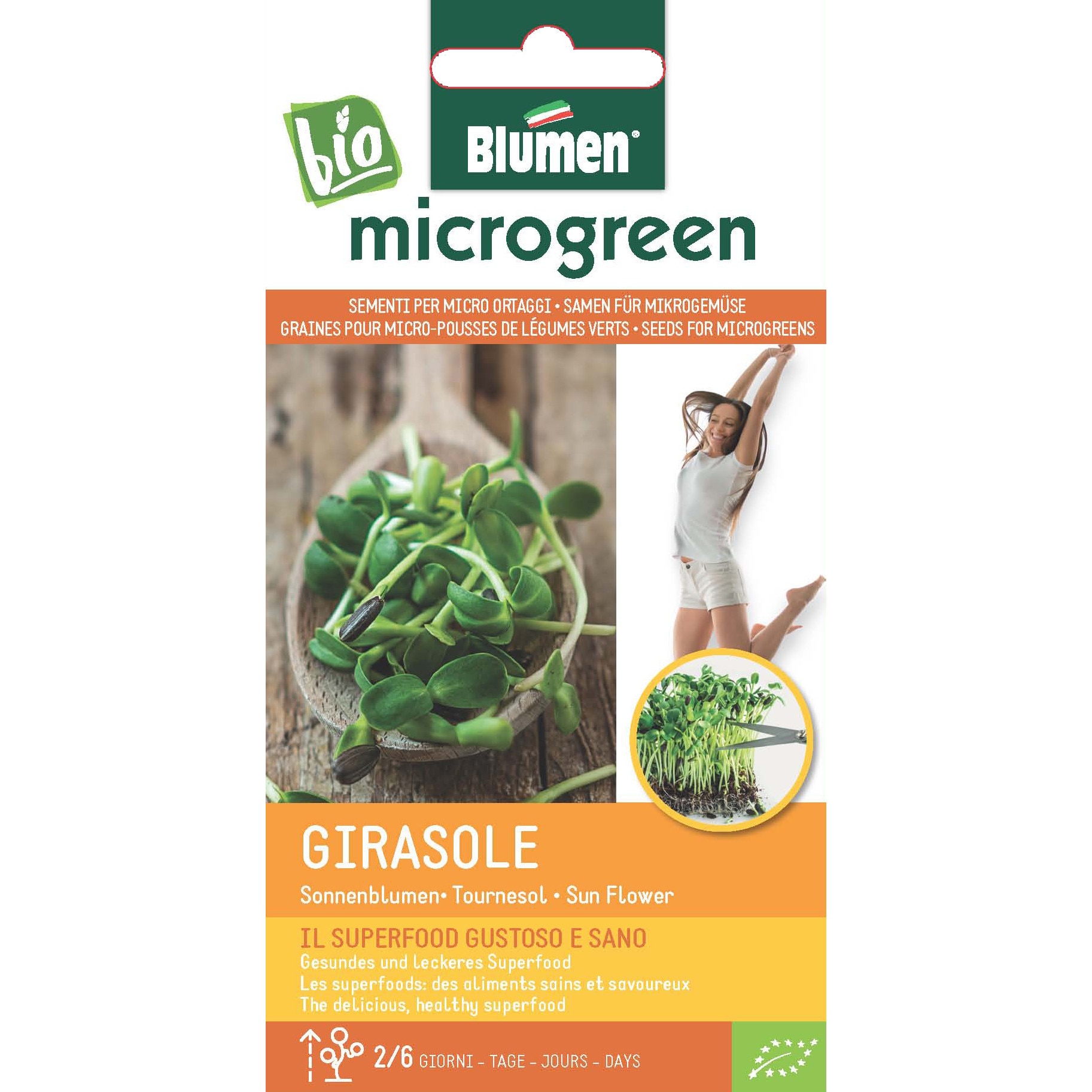 Seminte micro-plante pentru consum Microgreen BIO Blumen, soi Girasole - Floarea-Soarelui