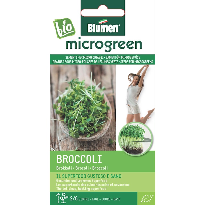 Seminte micro-plante pentru consum Microgreen BIO Blumen, soi Broccoli - Broccoli
