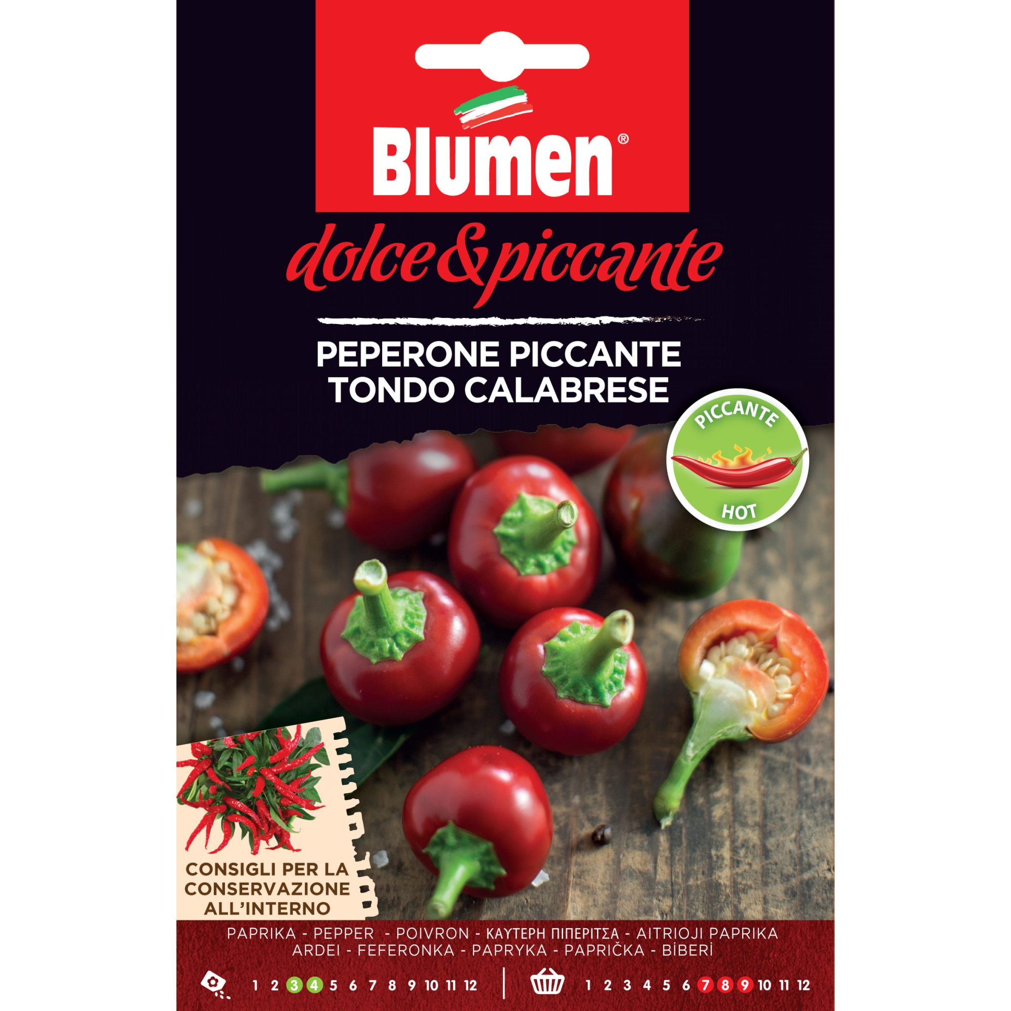 Seminte de ardei iuti premium Blumen, colectia Dolce e Piccante, soi Piccante Calabrese