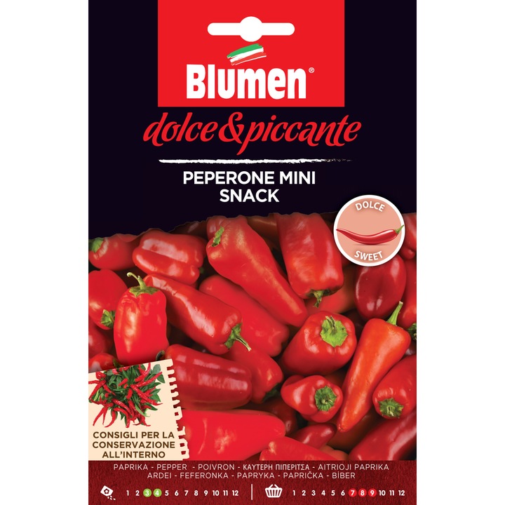 Seminte de ardei iuti premium Blumen, colectia Dolce e Piccante, soi Mini Snack