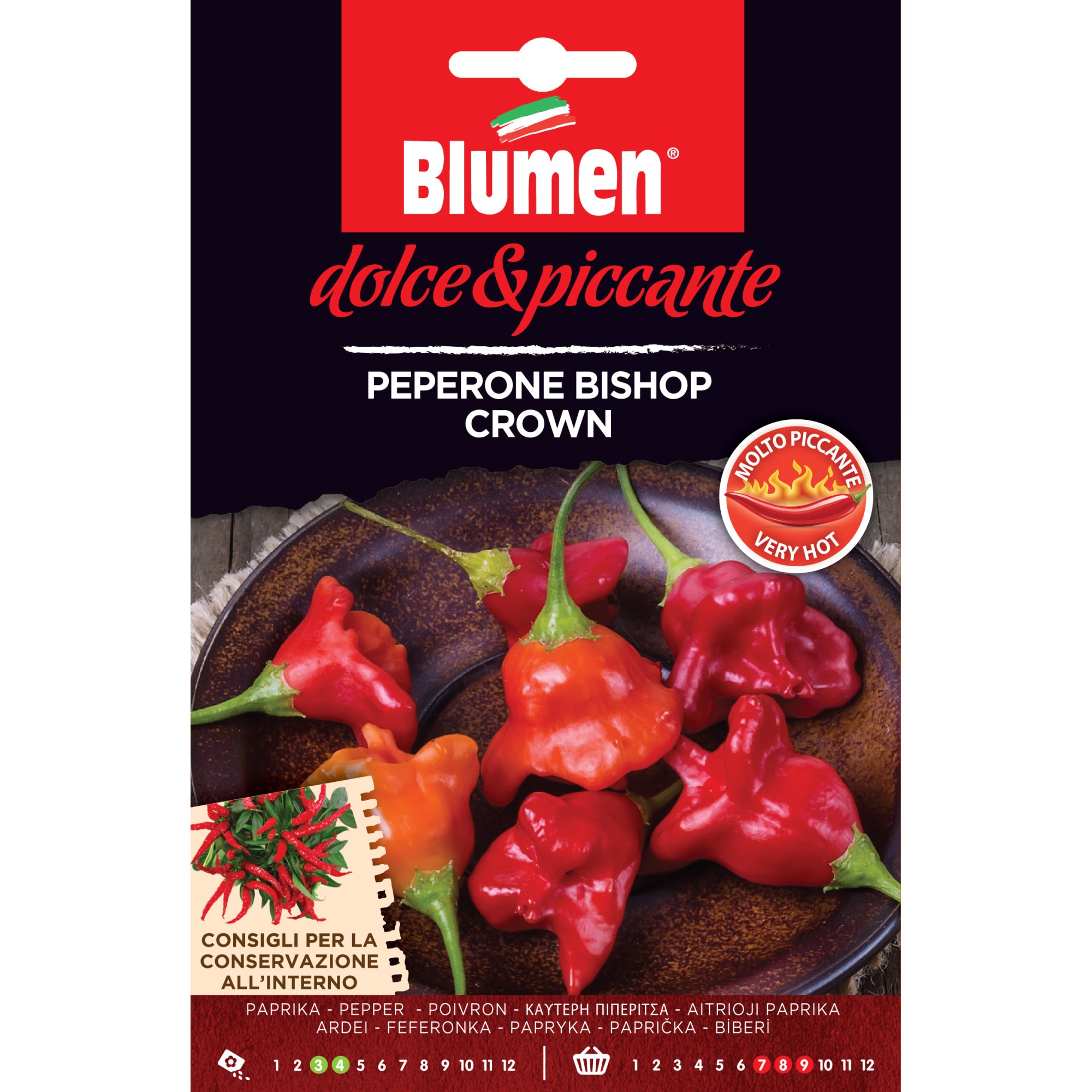 Seminte de ardei iuti premium Blumen, colectia Dolce e Piccante, soi Bishop Crown