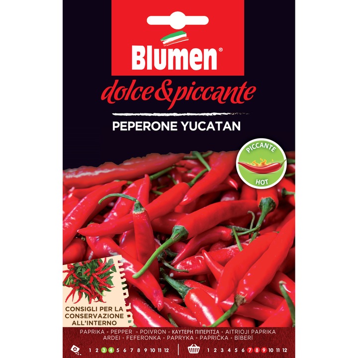 Seminte de ardei iuti premium Blumen, colectia Dolce e Piccante, soi Yucatan