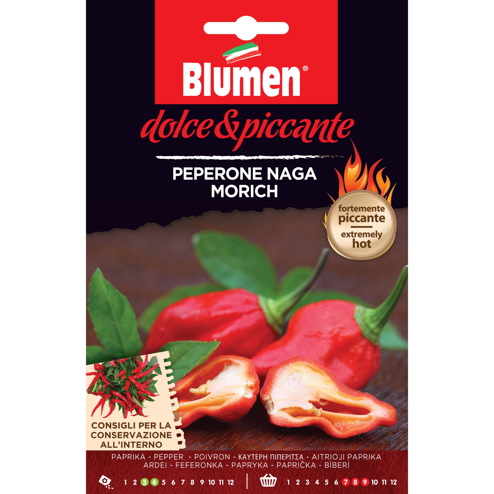 Seminte de ardei iuti premium Blumen, colectia Dolce e Piccante, soi Naga Morich