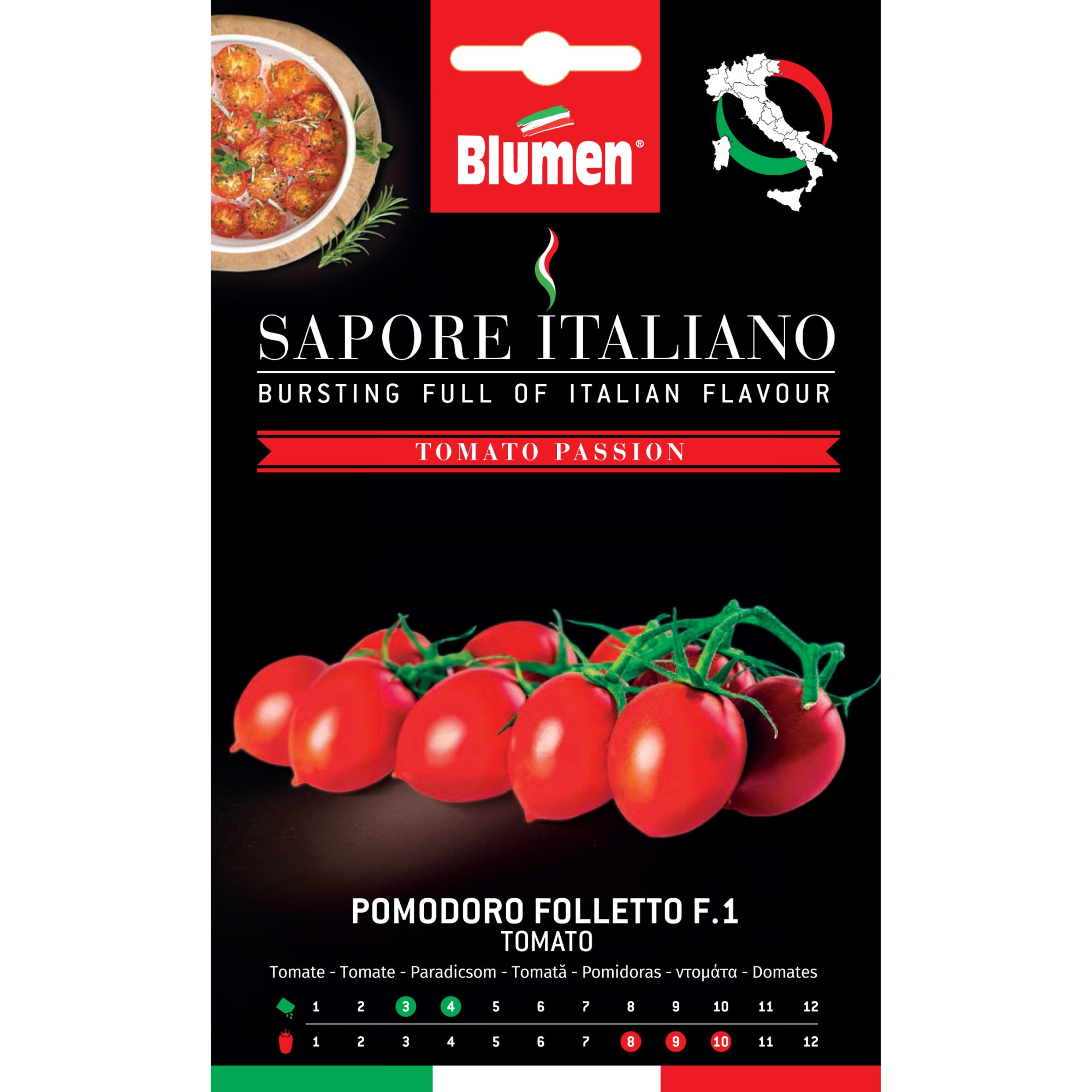 Seminte de rosii premium Blumen, colectia Sapore Italiano, soi Folletto F.1