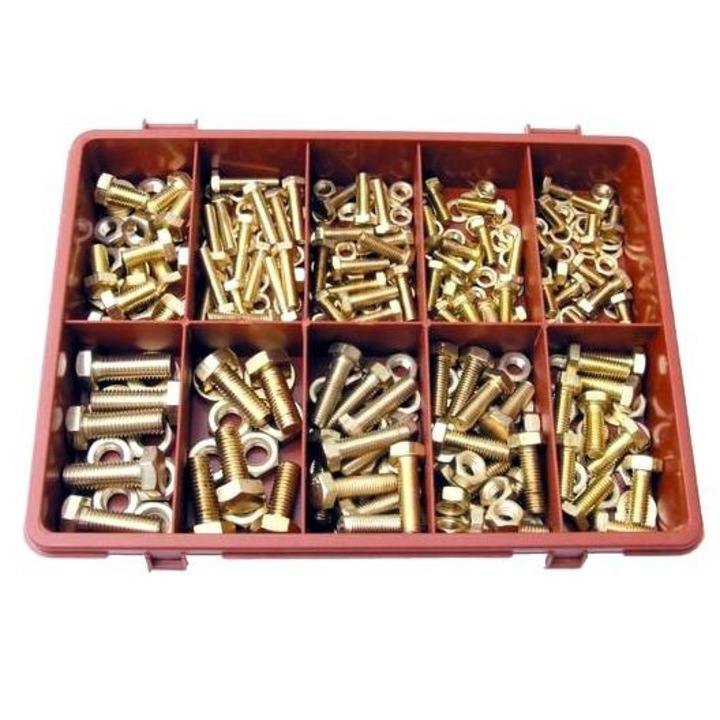 Set suruburi, piulite, saibe din alama 110 buc QFT6155400K CROM