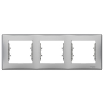 Rama tripla orizontala, IP20, Aluminiu, Schneider Sedna Rama tripla orizontala, IP20, Aluminiu, Schneider Sedna