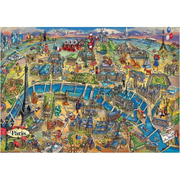Puzzle Educa 500 piese Harta Parisului