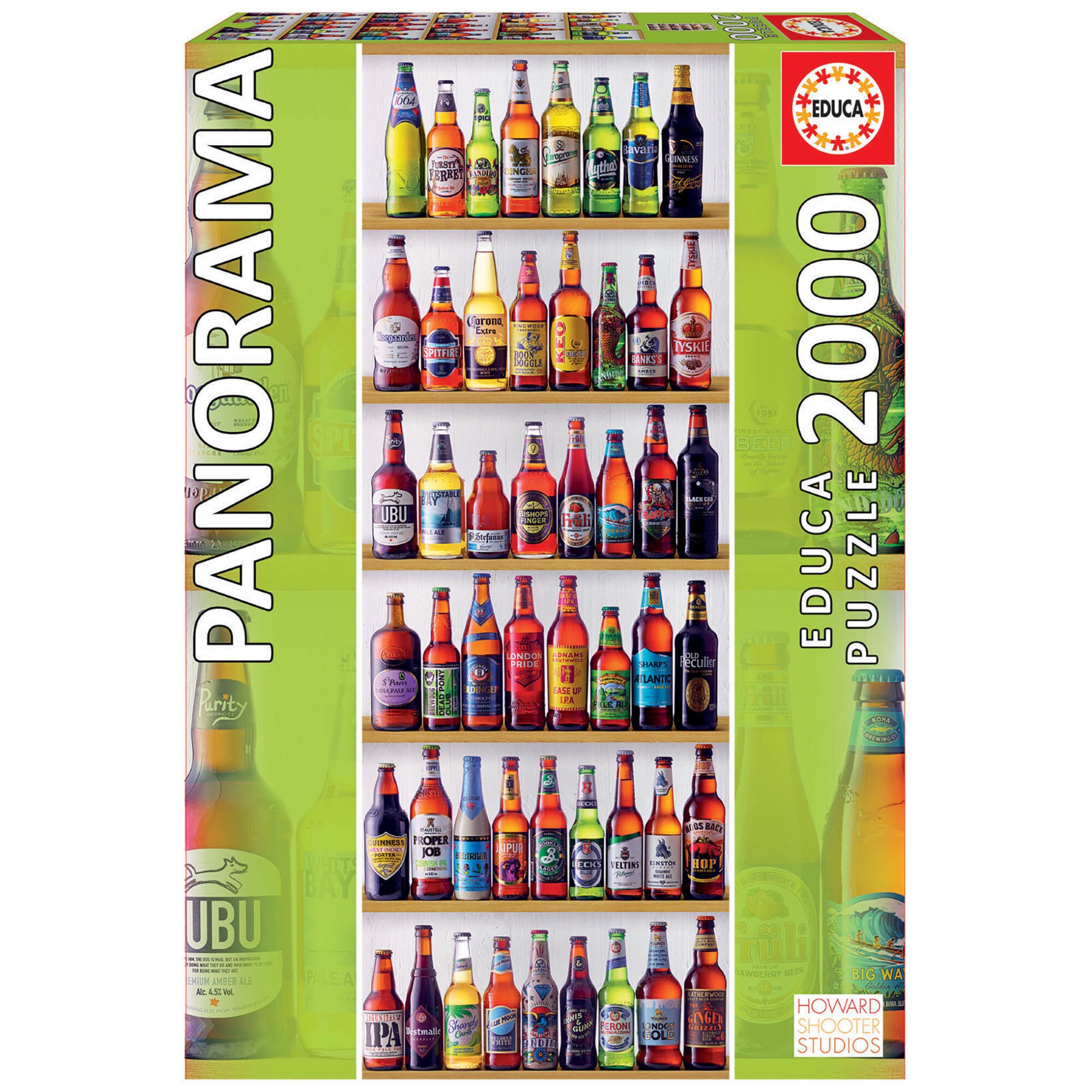 Puzzle 2000 piese Panoramic World Beers 18010, Educa