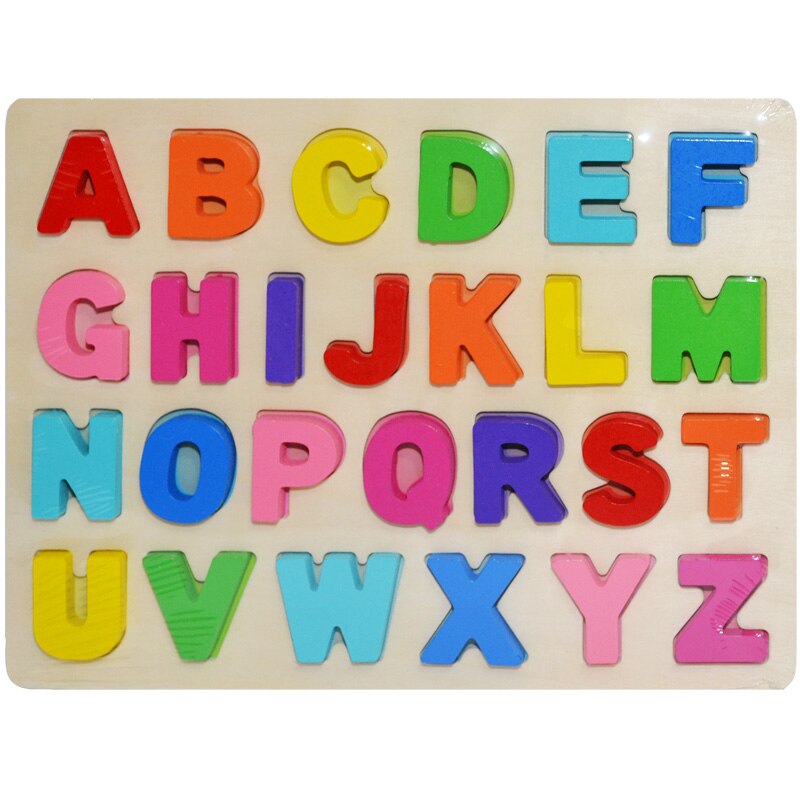 Puzzle Cifre lemn , litere si cifre , 26 piese , Robentoys