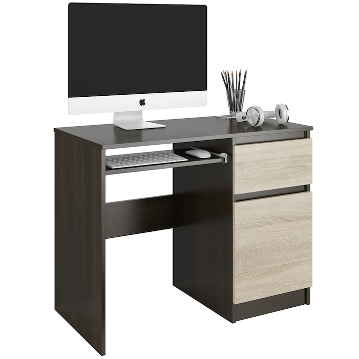 Modern íróasztal N33 wenge-sonoma