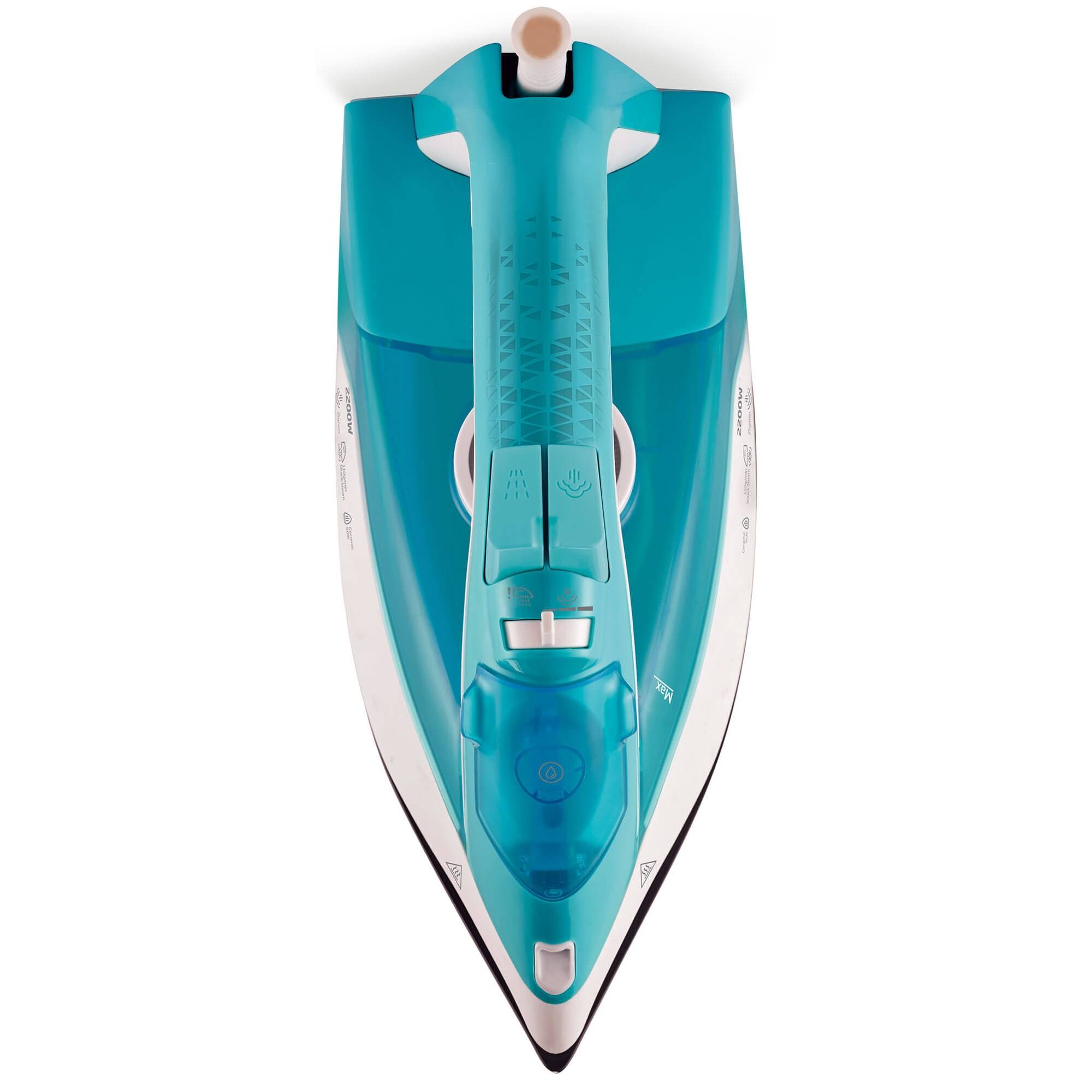 Fier de calcat BEKO SIM3122T, 2200W, 110g/min, 240 ml, talpa ceramica, alb-turcoaz