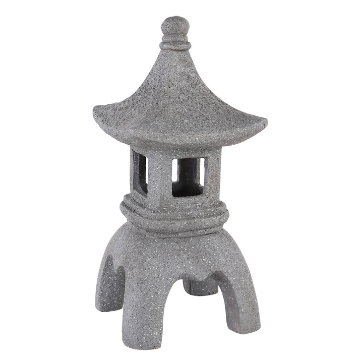 Globo Mini Pagoda napelemes lámpa,LED 0,06 W meleg fehér, 24 cm magas, szürke kő megjelenésű