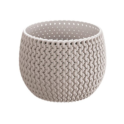 Ghiveci decorativ ProsperPlast, Splofy, Ø18x13 cm, 1.4 l, gri deschis