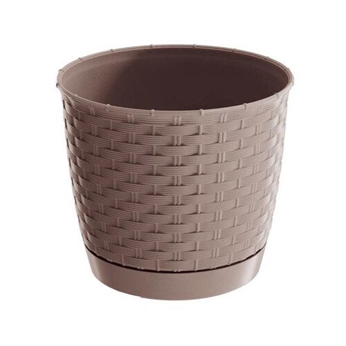 Ghiveci decorativ ProsperPlast, Ratolla Round, Ø19x16.5 cm, 2.8 l, mocha