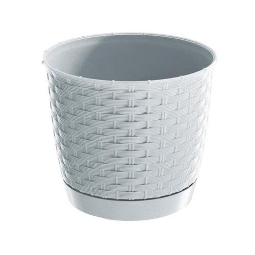 Ghiveci decorativ ProsperPlast, Ratolla Round, Ø19x16.5 cm, 2.8 l, alb