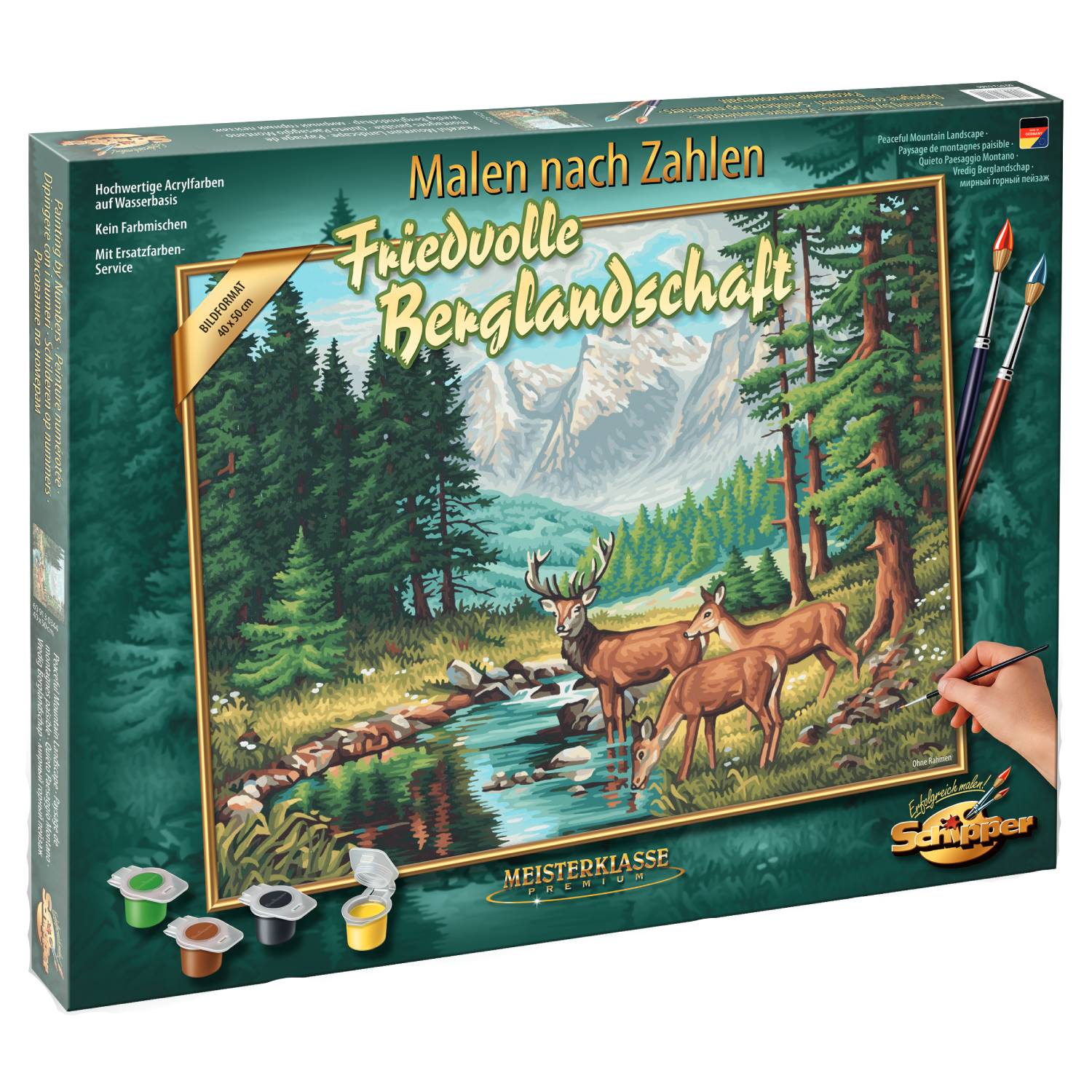 Set pictura pe numere Schipper - Peaceful Mountain Landscape, 40x50 cm