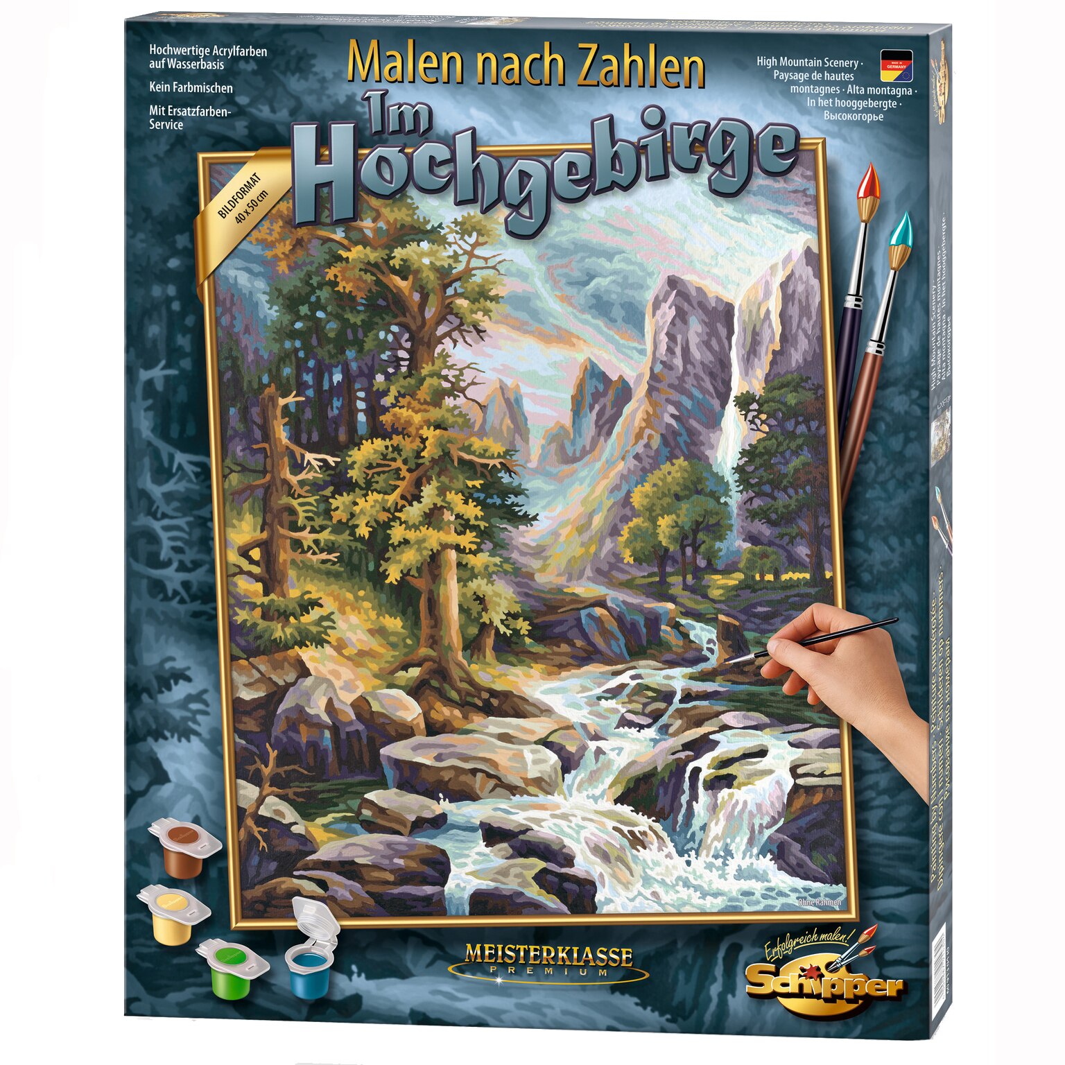 Set pictura pe numere Schipper - High Mountain Scenery, 40x50 cm