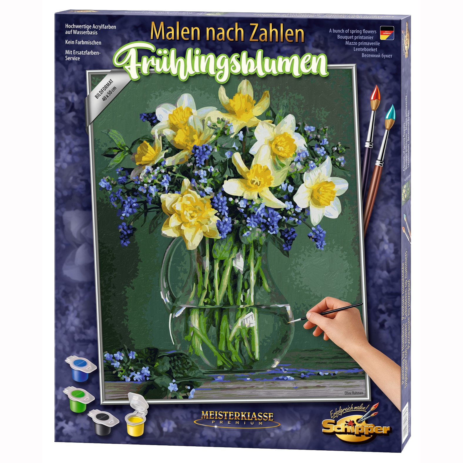 Set pictura pe numere Schipper - A bunch of spring flowers, 40x50 cm