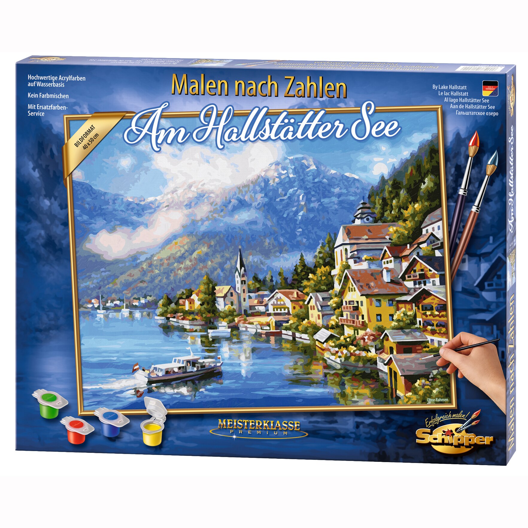 Set pictura pe numere Schipper - By Lake Hallstatt, 40x50 cm
