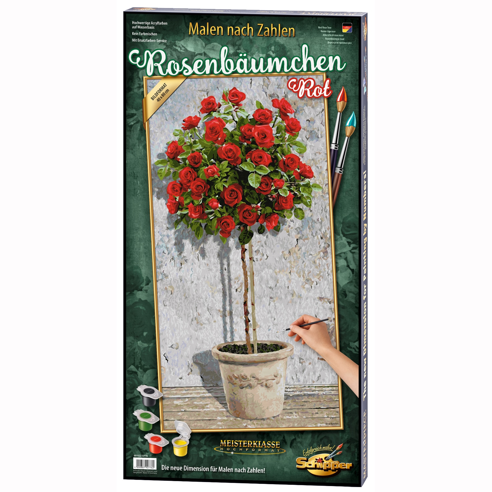 Set pictura pe numere Schipper - Red rose tree, 40x80 cm