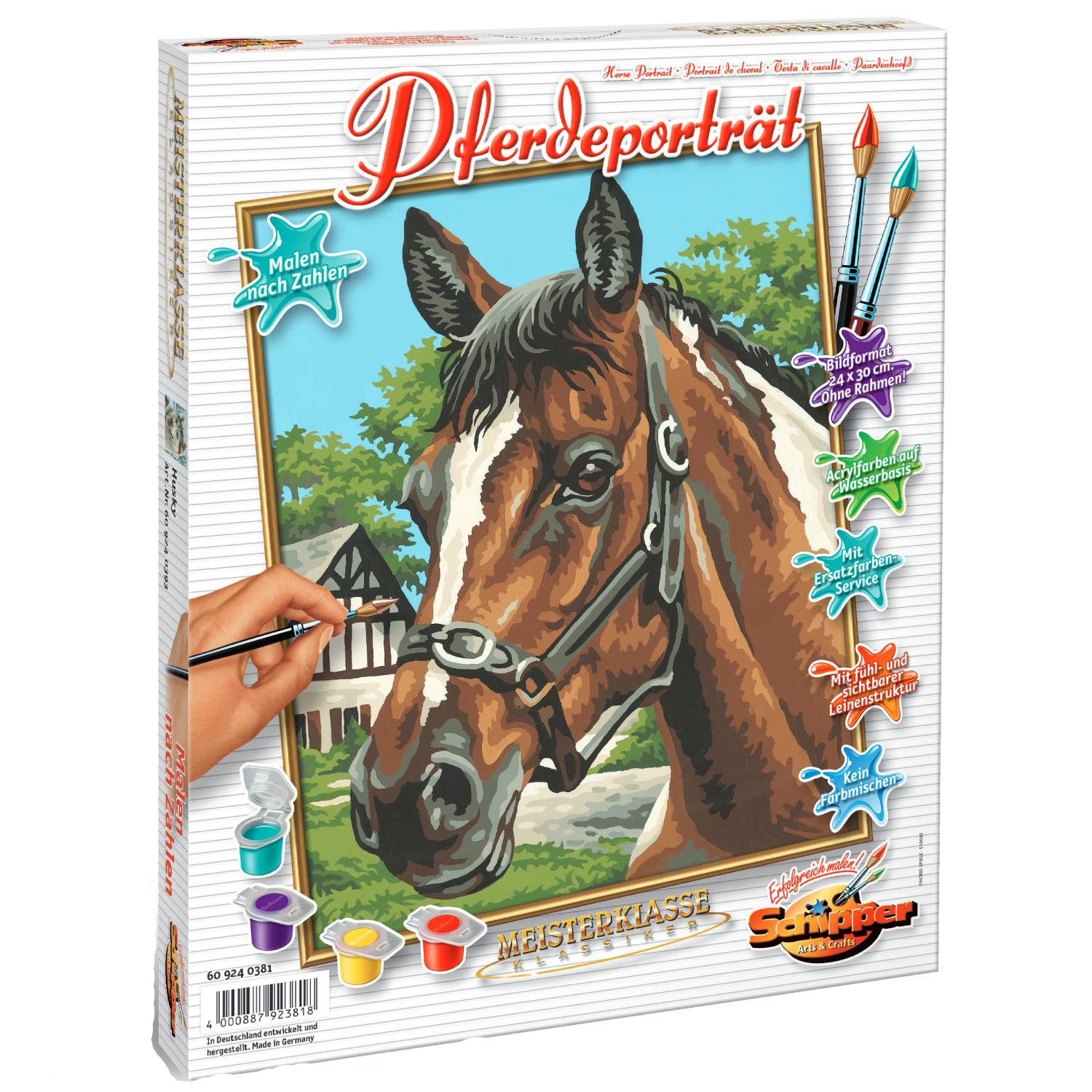 Set pictura pe numere Schipper - Horse Portrait, 24x30 cm