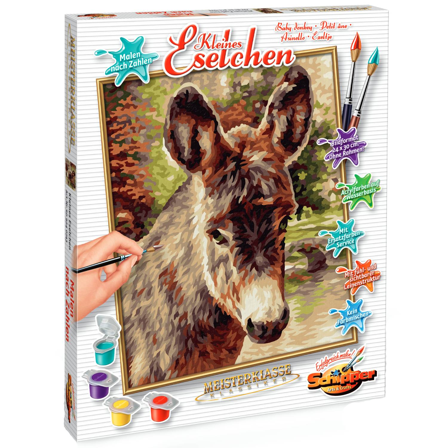 Set pictura pe numere Schipper - Little Donkey, 24x30 cm