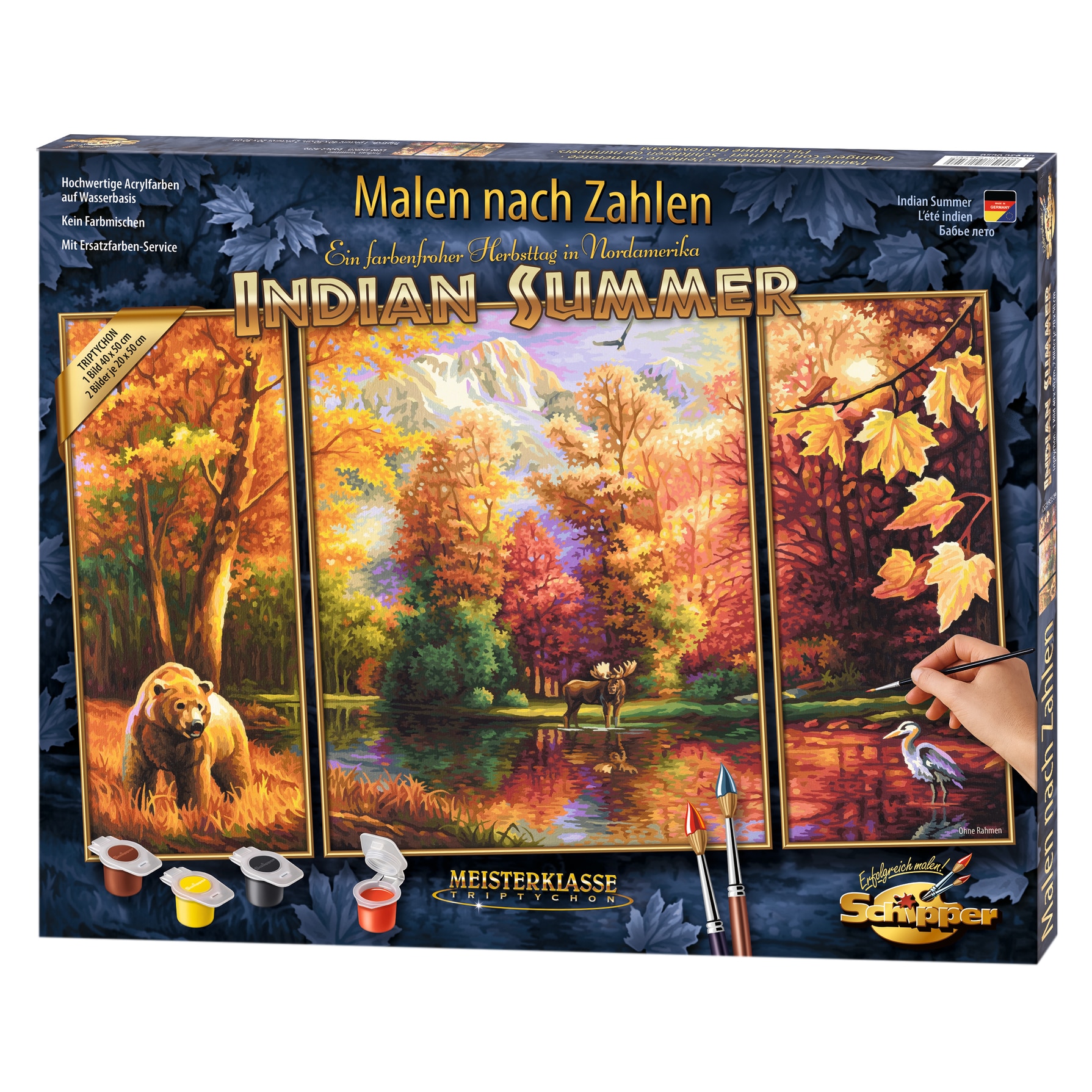 Set pictura pe numere Schipper Triptic - Indian Summer, 50x80 cm