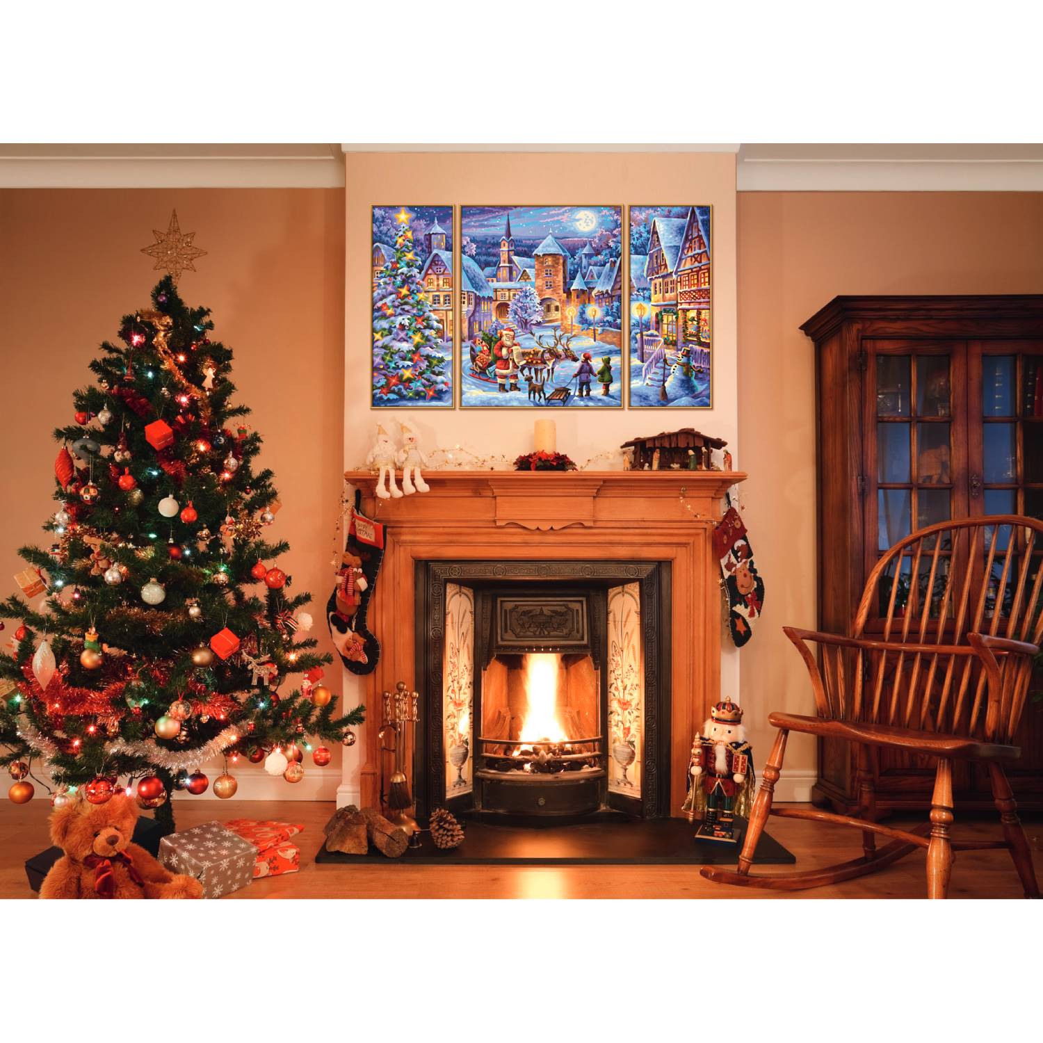 Комплект за рисуване по номера Schipper Triptic White Christmas