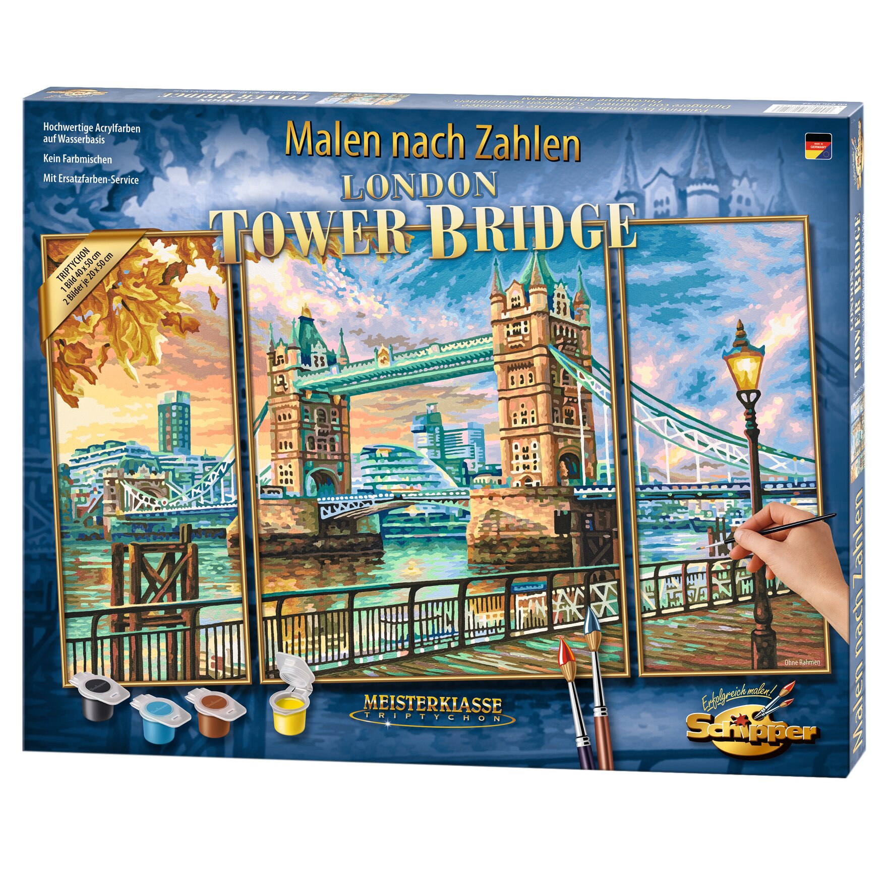 Set pictura pe numere Schipper Triptic - Tower Bridge, 50x80 cm