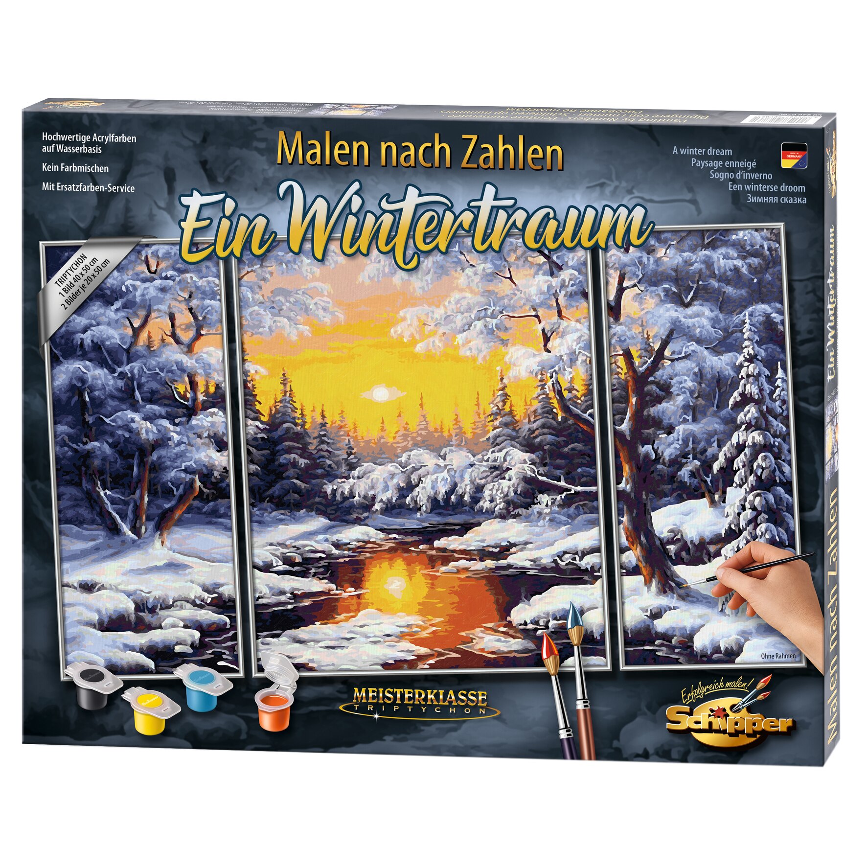 Set pictura pe numere Schipper Triptic - A winter dream, 50x80 cm