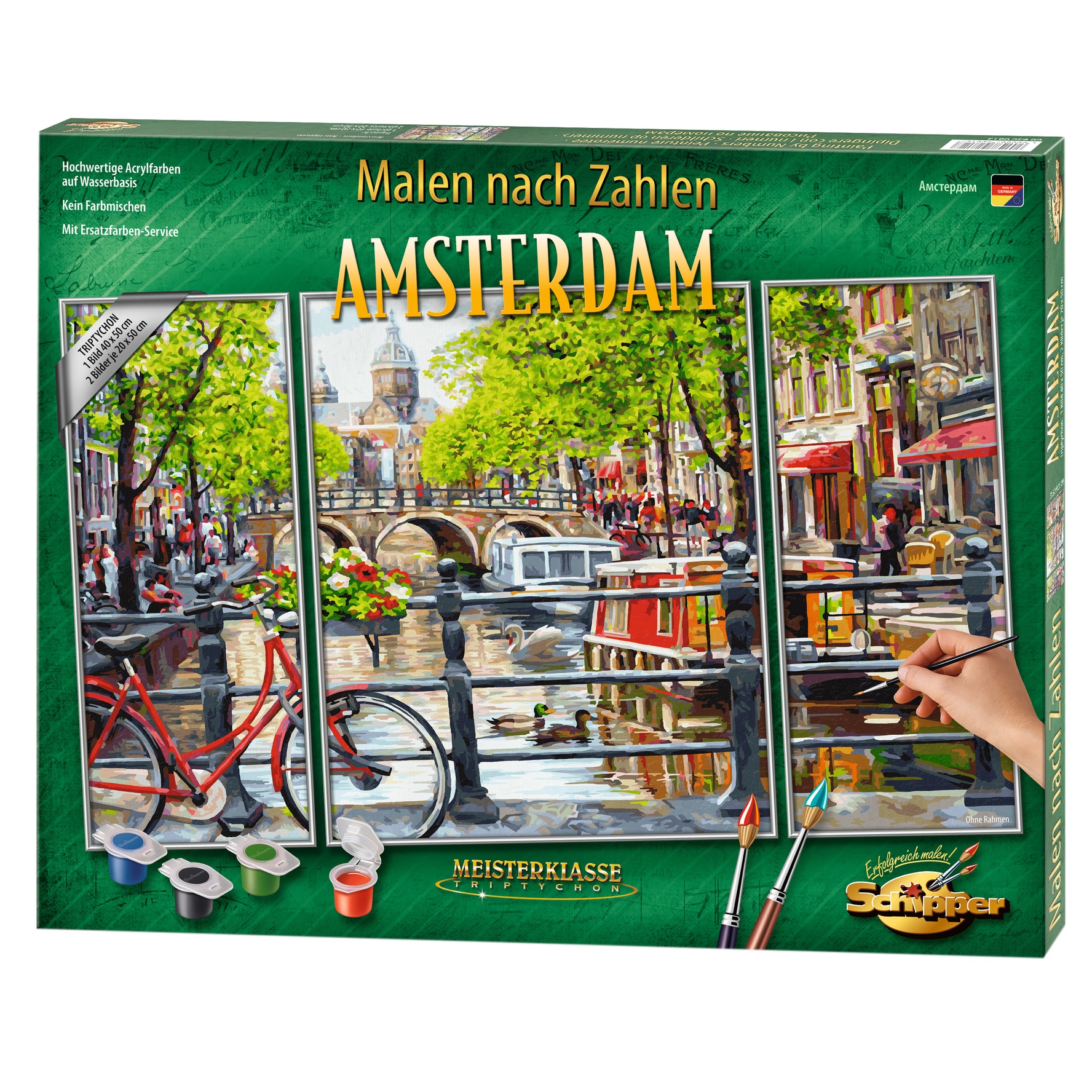 Set pictura pe numere Schipper Triptic - Amsterdam, 50x80 cm