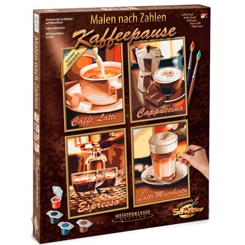 Set pictura pe numere Schipper Quattro - Coffee Break, 48x60 cm Set pictura pe numere Schipper Quattro - Coffee Break, 48x60 cm
