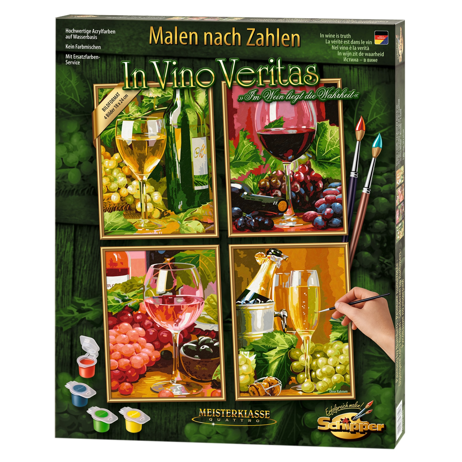 Set pictura pe numere Schipper Quattro - In Vino Veritas, 36x48 cm