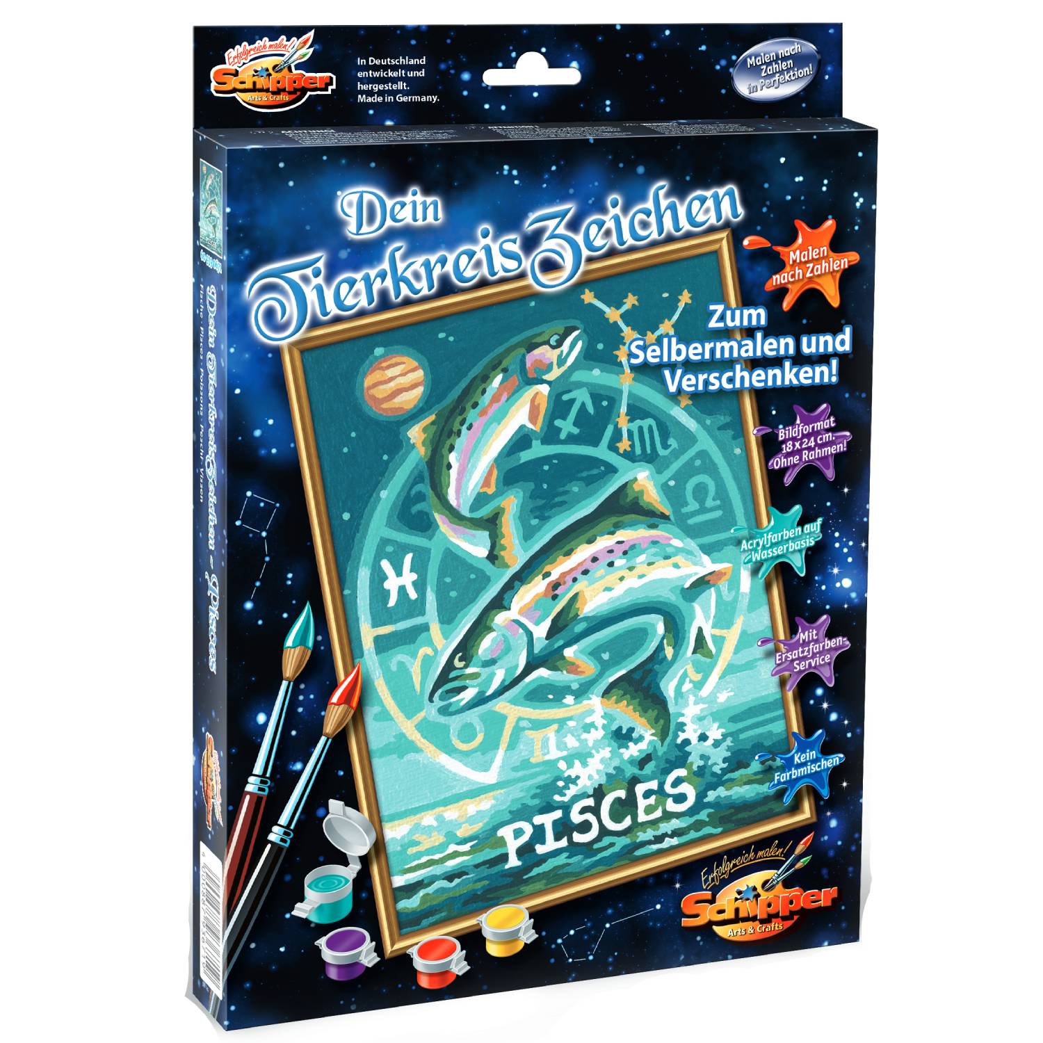 Set pictura pe numere Schipper - Pisces, 18x24 cm